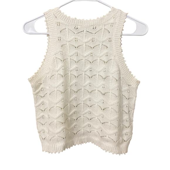 Marine Layer Archive Hazel Knit Matching Set Small Crochet Top Wide Leg Pant - Picture 5 of 16